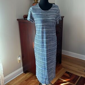 J Jill pure Jill MP cotton Maxi dress blue white worn a few times EUC